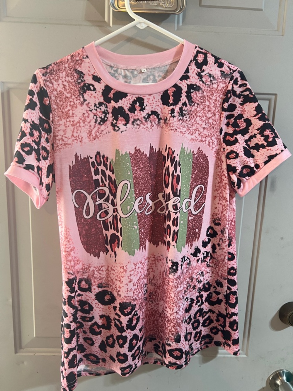 Blessed Pink Leopard Print Girls' Tee